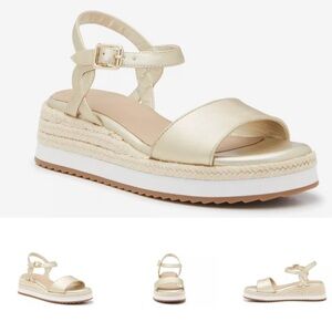 Kelly & Katie Gold Nicie Wedge Sandal